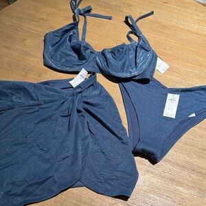 Abercrombie & Fitch Shimmer Bikini Set + Matching Wrap Skirt | NWT